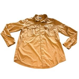 Columbia Long Sleeve Mens XL Omni Shade-Low SPF/50 Zip Pocket Fishing Camel/Tan